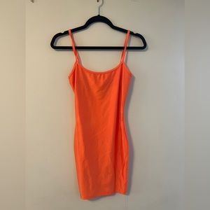 Tight orange dress